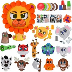 Arts and Crafts for Kids 42 PCS Fun Paper Plate Crafts Zoo Animal Craft Kits for Toddlers Art Project Kits for Preschoolers D...