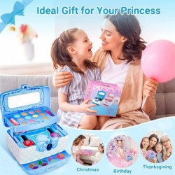 Kids Makeup Kit for Girls 42 Pcs Washable Real Cosmetic Set Frozen Little Girl Pretend Play Beauty Girl Toys Birthday Christm...