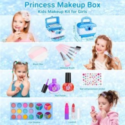 Kids Makeup Kit for Girls 42 Pcs Washable Real Cosmetic Set Frozen Little Girl Pretend Play Beauty Girl Toys Birthday Christm...