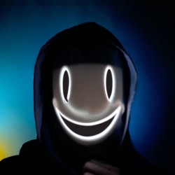 High-Rise Invasio_n LED Mask Tenkuu Sniper Shin-pan Cosplay Mask White Smile Light up Mask Halloween Cosplay Props with A Key...