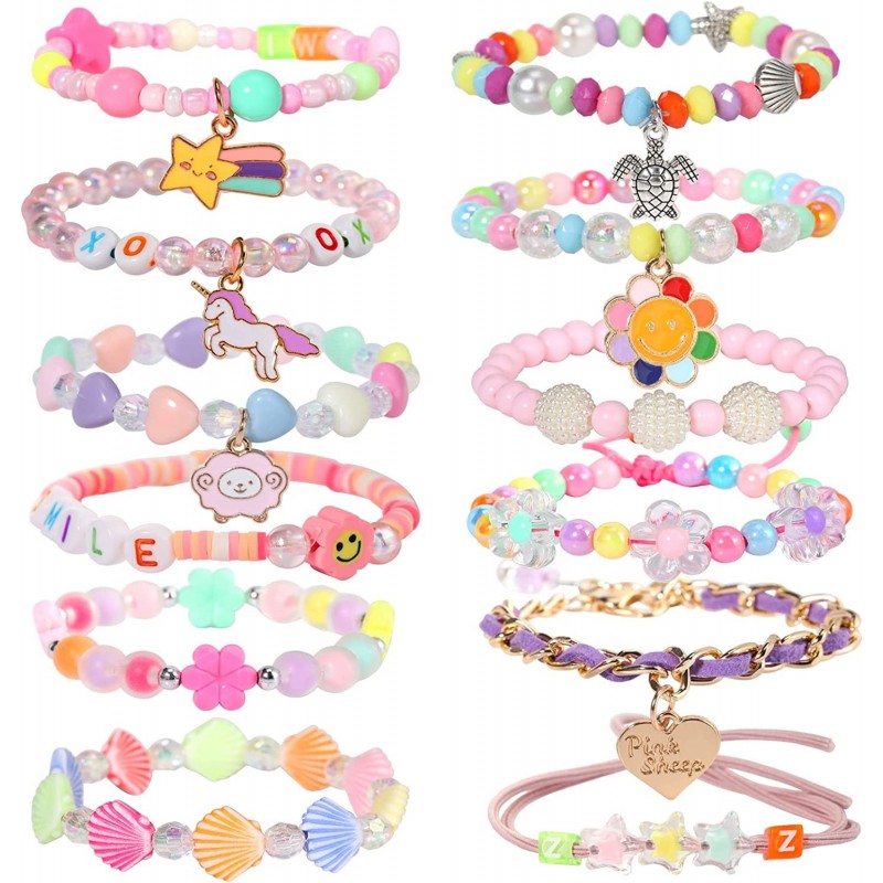 Beads Bracelet Unicorn Bracelet for Kids Girls Charm Bracelet Friendship Bracelet 12 PC Party Favor $18.45 Kids' Dress-Up Acc...