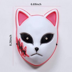 Demon Slayer Mask LED Halloween Mask Japanese Anime Demon Slayer Cosplay for Kids $24.85 Kids' Dress-Up Accessories