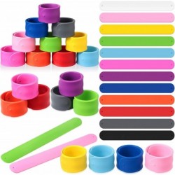 36 Pieces Silicone Slap Bracelets Multicolor Slap Wrist Soft and Safe Slap Bands Wrap Slap Wristband for School Party Favors ...