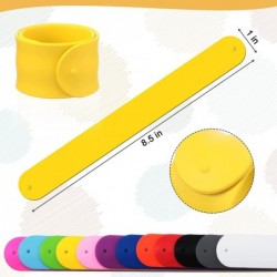 36 Pieces Silicone Slap Bracelets Multicolor Slap Wrist Soft and Safe Slap Bands Wrap Slap Wristband for School Party Favors ...