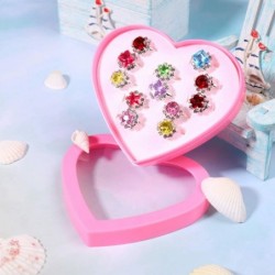 24pcs Girls Birthstone Rings Girl Jewel Rings in Box Adjustable Rings Diamond for Children Little Kids Girl Pretend Play and ...