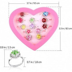 24pcs Girls Birthstone Rings Girl Jewel Rings in Box Adjustable Rings Diamond for Children Little Kids Girl Pretend Play and ...