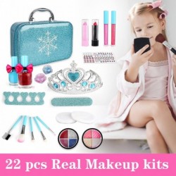 Makeup Kit for Girls Real Makeup Toy Set Washable Pretend Play Makeup Cosmetic Set Gift for 3 4 5 6 7 8 9 10 Years Old Toddle...