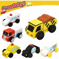 12 Pieces Unfinished Wooden Cars Wood DIY Car Toys Wood Crafts Painting Crafts Kit for Student Easy Woodworking Set Family Ac...