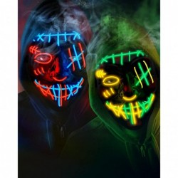 2 Pack LED Halloween Mask Scary Purge Mask with 3 Lighting Modes Light up Face Mask for Halloween Costume Festival Parties Ma...