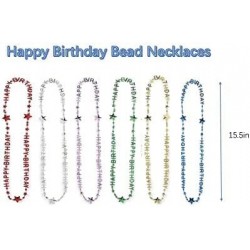 24 Piece Colorful Happy Birthday Bead Necklaces Party Favors $22.98 Kids' Dress-Up Accessories