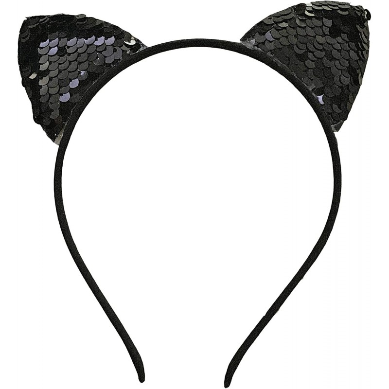 Cat Ears Headband Shiny Cat Ear Hair Hoops Cute Bling Kitty Hairband Black $17.43 Kids' Dress-Up Accessories