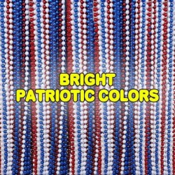 Patriotic Beads Necklaces - Pack of 12 - Red White and Blue Beaded Necklaces for 4th of July Independence Day Memorial Day Ma...