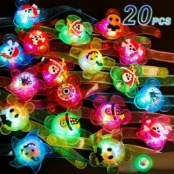 20 Pack Halloween Toys Glow Bracelets Party Supplies Halloween Led Light Up Spin Bracelets Party Favors for Kids Halloween Gh...