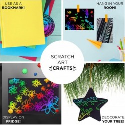 Horizon Group USA Scratch Art 60 Pieces Variety Pack. Glow in The Dark Holographic Rainbow & Die Cut Sheets. 4 Scratching Too...