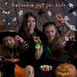 20 Pack Halloween Toys Glow Bracelets Party Supplies Halloween Led Light Up Spin Bracelets Party Favors for Kids Halloween Gh...