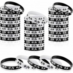 Racing Flag Rubber Bracelets 2.56 Inch Wristbands Race Car Silicone Wristbands for Fitness Racing Dirt Bike Basketball Workou...