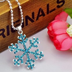 New Gift Fashion Snowflake Frozen Elsa Necklace Pendants Necklace Jewelry Girls Gift $17.74 Kids' Dress-Up Accessories