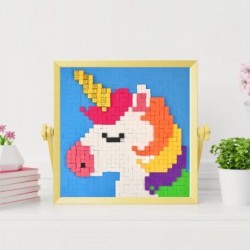 Stick n Stack Mosaic Arts and Crafts for Kids and Adults with 3D Foam Stickers - Unicorn Design - Mess-Free Kids Craft Kit fo...