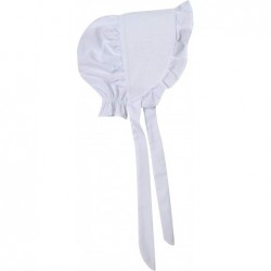 One Size Solid White Cotton Traditional Pioneer Bonnet $17.99 Kids' Dress-Up Accessories