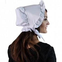 One Size Solid White Cotton Traditional Pioneer Bonnet $17.99 Kids' Dress-Up Accessories