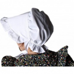 One Size Solid White Cotton Traditional Pioneer Bonnet $17.99 Kids' Dress-Up Accessories