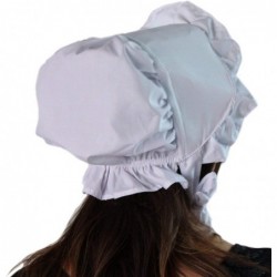 One Size Solid White Cotton Traditional Pioneer Bonnet $17.99 Kids' Dress-Up Accessories