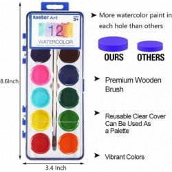 12-Color Watercolor Paint Set 24 Pack with Wood Brushes Kids Water Color Paints for Party Favors Craft Art Supplies $52.15 Ki...