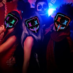 Halloween Scary Mask LED Mask LED Purge Mask [3PACK] LED Light Up Mask EL Wire Light Up for Festival Cosplay Halloween Costum...