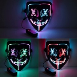 Halloween Scary Mask LED Mask LED Purge Mask [3PACK] LED Light Up Mask EL Wire Light Up for Festival Cosplay Halloween Costum...