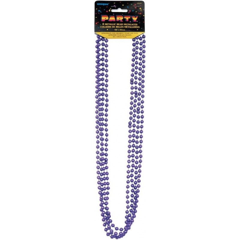 Metallic Bead Necklaces 32" Purple $13.59 Kids' Dress-Up Accessories