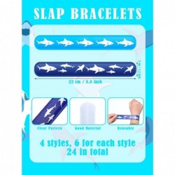 24 Pieces Shark Slap Bracelets Under The Sea Slap Bracelets Shark Party Favors for Kids Shark Birthday Party Favors Supplies ...