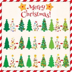 945Pcs DIY Christmas Tree Craft Kit Kids Holiday Art Making Craft with Stickers Make Your Own Christmas Bookmark Xmas Party F...