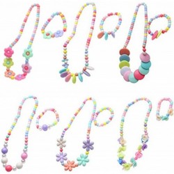 6 Sets Beads Necklace Bracelet Princess Necklace Bracelet Set Lovely Heart Beads Jewelry Kit Costume Necklaces for Pretend Pl...