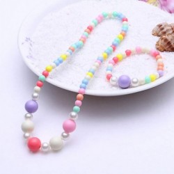 6 Sets Beads Necklace Bracelet Princess Necklace Bracelet Set Lovely Heart Beads Jewelry Kit Costume Necklaces for Pretend Pl...