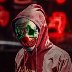 Halloween Scary Led Mask Light Up Evil Clown Purge Masks Cosplay Costume Night Glow El Parties Decoration $50.78 Kids' Dress-...