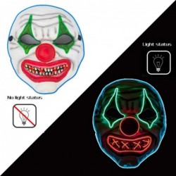 Halloween Scary Led Mask Light Up Evil Clown Purge Masks Cosplay Costume Night Glow El Parties Decoration $50.78 Kids' Dress-...