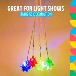 Halloween Light Up Necklace – LED Crystal Star Necklaces Glow In The Dark Party Supplies Christmas Safety Lights For Kids & A...