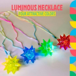 Halloween Light Up Necklace – LED Crystal Star Necklaces Glow In The Dark Party Supplies Christmas Safety Lights For Kids & A...