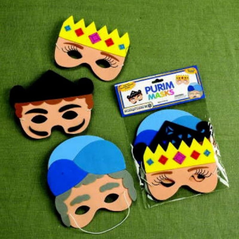 Amazing Foam Purim Masks Set of 3 - Esther Haman & Mordechai $17.30 Kids' Dress-Up Accessories