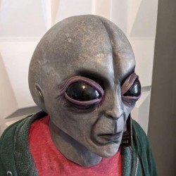 Alien Head Mask ufo mask Halloween Novelty Mask Costume Party Latex Alien Mask Halloween Costume Accessory One Size Grey $62....