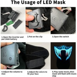 LED Sound Activated Halloween Face Mask Scary Light Up Glowing Mask LED Music Mask for Halloween Festival Parties $15.87 Kids...