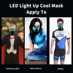 LED Sound Activated Halloween Face Mask Scary Light Up Glowing Mask LED Music Mask for Halloween Festival Parties $15.87 Kids...