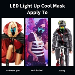 LED Sound Activated Halloween Face Mask Scary Light Up Glowing Mask LED Music Mask for Halloween Festival Parties $15.87 Kids...