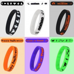 24Pcs Halloween Rubber Wristbands Silicone Bracelets for Kids Halloween Party Favors Supplies $17.10 Kids' Dress-Up Accessories