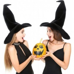 2 Pack Halloween Large Black Witch Hat Wicked Witch Hat with Big Brim for Halloween Witch Theme Party Cosplay Costume Accesso...