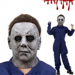 Michael Myers Costume Kids Micheal Myers Face Scary Mask Halloween Cosplay Horror Killer Costume Coveralls Props $41.85 Kids'...