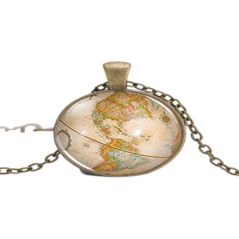 Vintage Antique World Globe Map Pendant Necklace Jewelry Charm Gift $15.14 Kids' Dress-Up Accessories