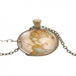 Vintage Antique World Globe Map Pendant Necklace Jewelry Charm Gift $15.14 Kids' Dress-Up Accessories