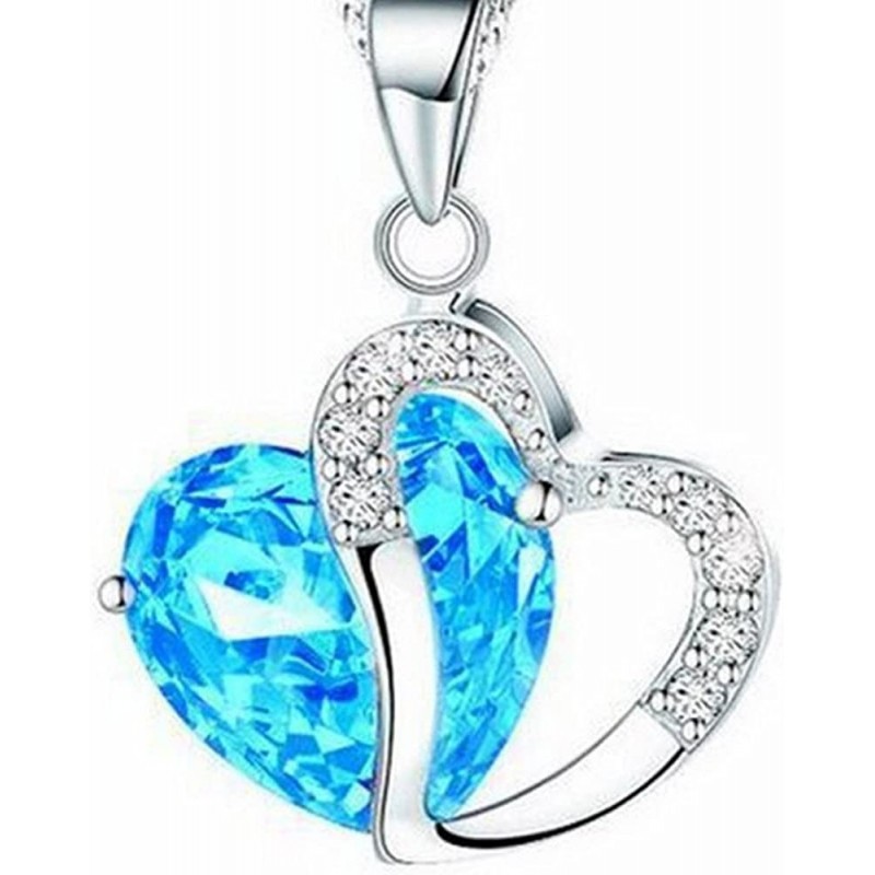 Heart Silver Plated Crystal Diamond Gem Pendant Hollow Silver Chain Necklace Shinning Jewelry for Girl Women $17.18 Kids' Dre...