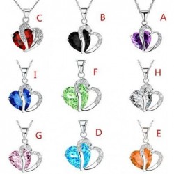 Heart Silver Plated Crystal Diamond Gem Pendant Hollow Silver Chain Necklace Shinning Jewelry for Girl Women $17.18 Kids' Dre...